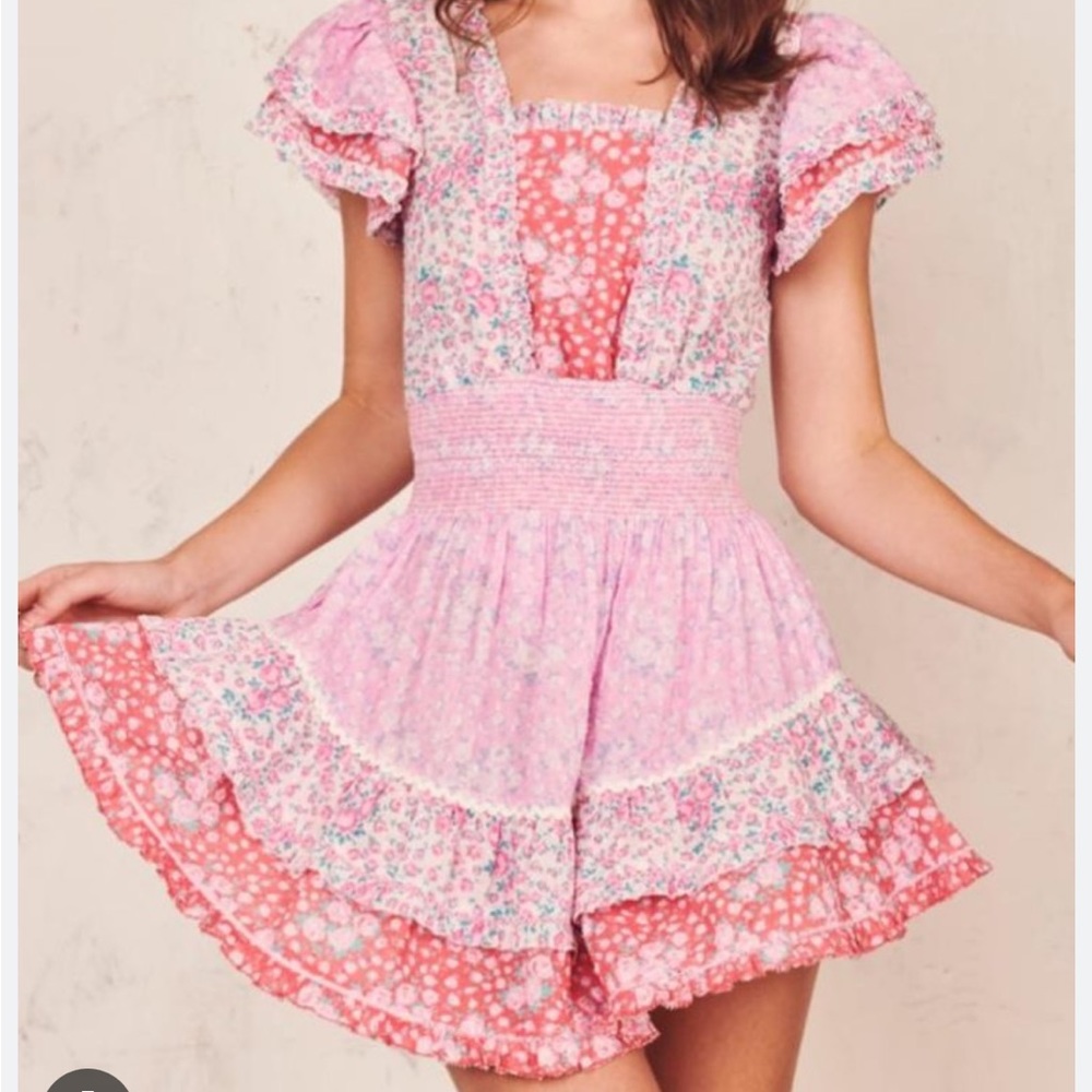 Loveshackfancy Stanton Strawberry Patchwork Ruffl… - image 5